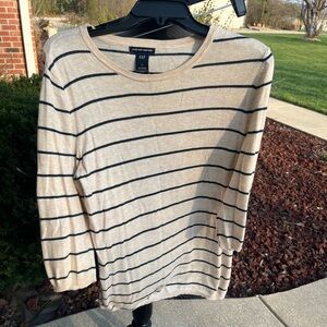 Ladies Gap striped sweater cashmere and cotton size large tall